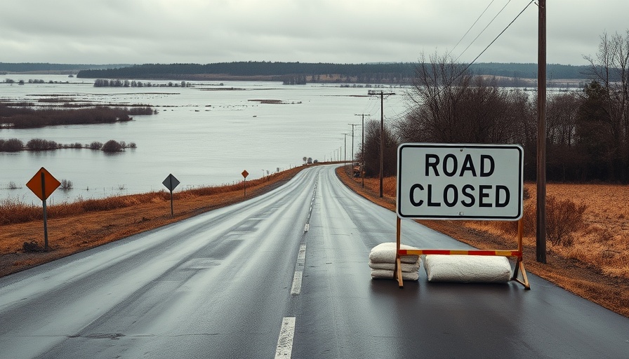Flooded road closed due to California flood preparedness