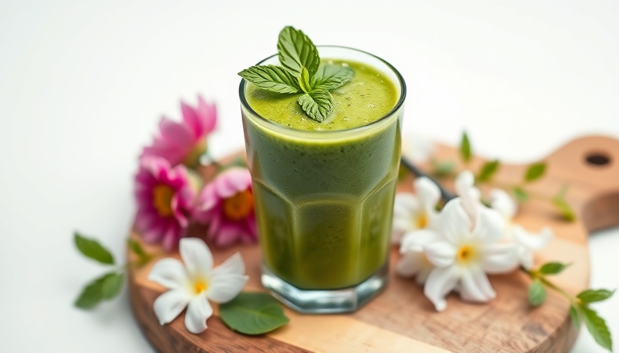 Refreshing green smoothie with mint, perfect for Mindful Mother's Day.