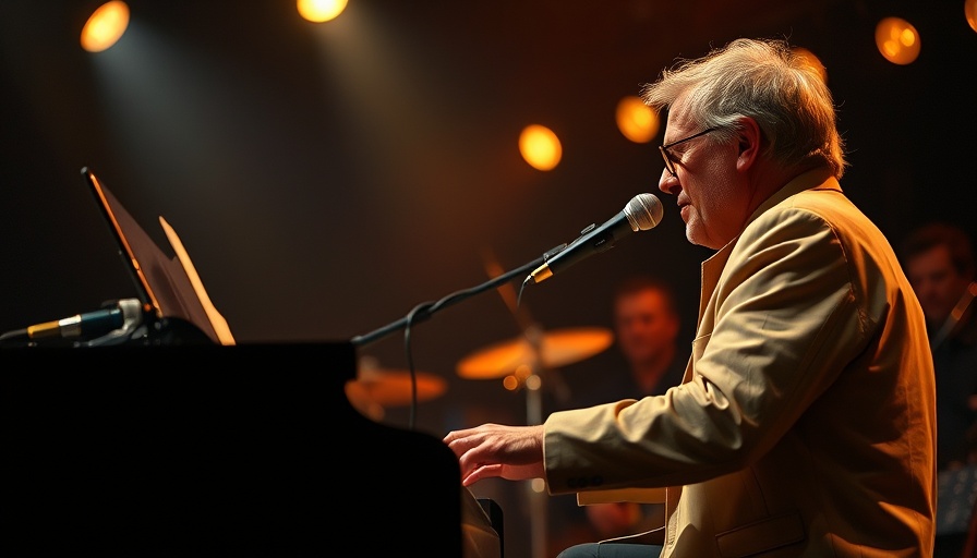 Elton John concert fundraising for cancer, musician passionately playing piano.