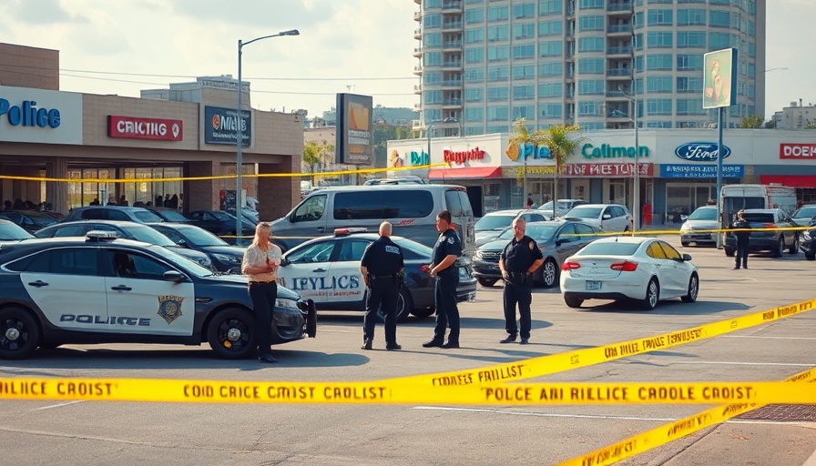 Crime investigation scene in North County San Diego parking lot.