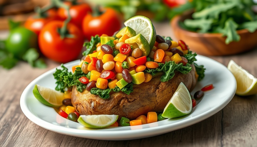 Colorful plate showcasing plant-based diet benefits with fresh vegetables.