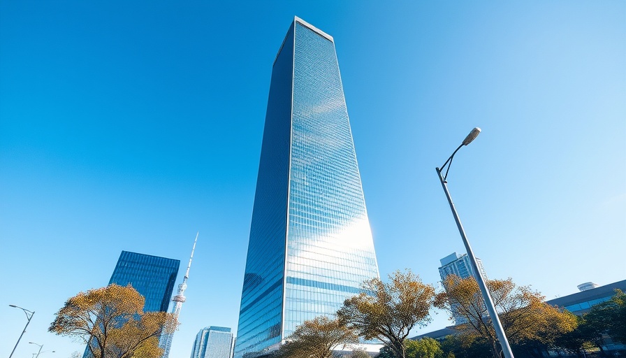 Modern skyscraper in North County San Diego with glass facade.