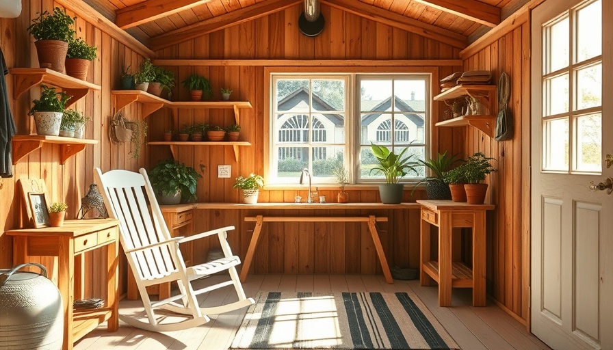 Cozy wooden garden shed repurposed as a retreat, creative design.