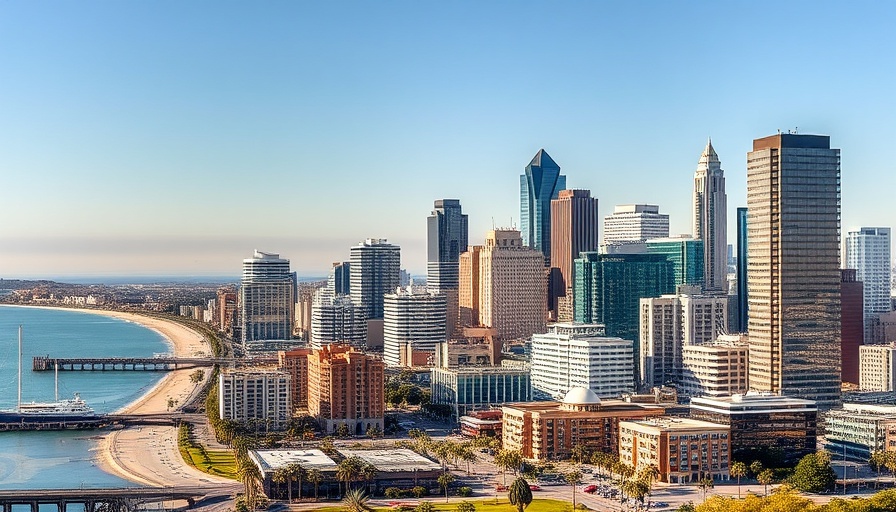 Vibrant San Diego skyline showcasing real estate market.
