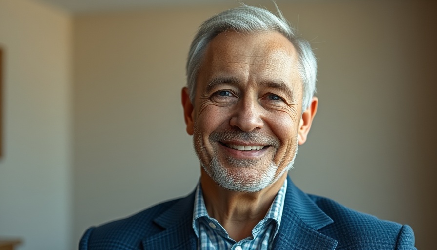 Portrait of smiling man in a blue suit, San Diego real estate