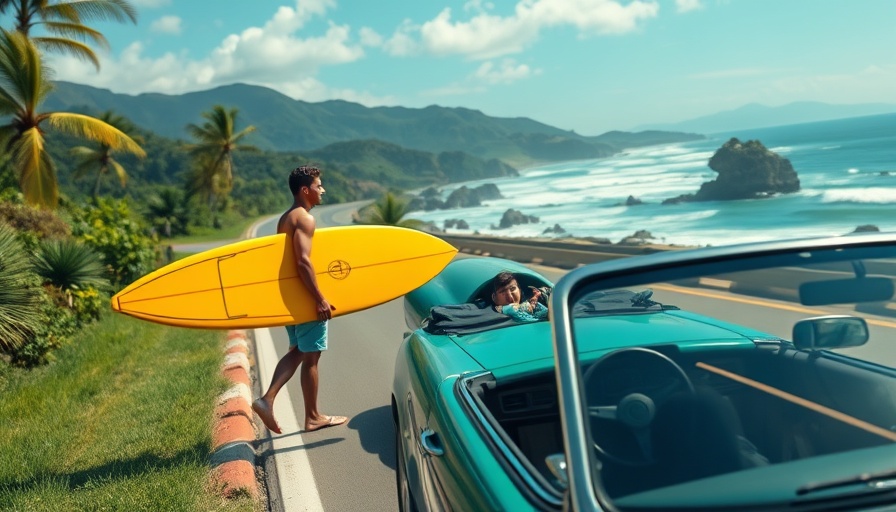 Scenic coastal road in San Diego with surfing and driving activities.