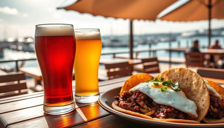 San Diego craft beer with tacos and fried eggs by the waterfront.