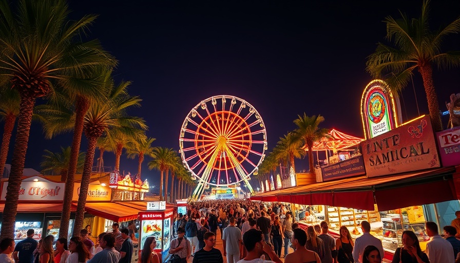 San Diego summer events with Ferris wheel and crowd at night