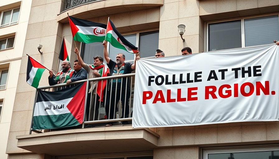 Protesters advocating student rights with Palestinian flags, large sign.