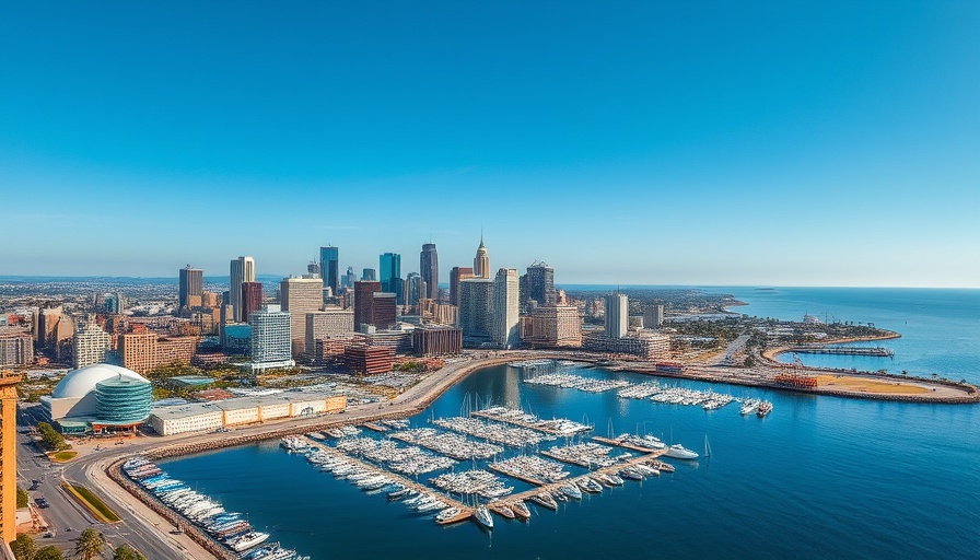 Aerial view of San Diego skyline and marina showcasing Go San Diego Card Savings scenery.