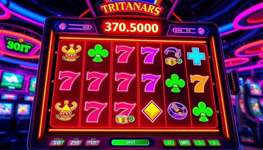 Futuristic 3D slot machine with immersive graphics in a virtual setting.