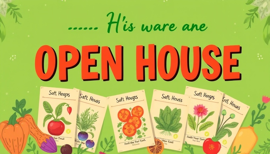 San Diego Seed Company Open House Sale banner with seed packets.