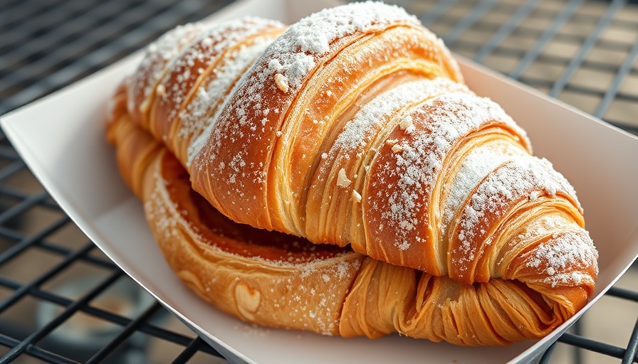 Almond croissant at French Oven Bakery Cafe San Diego, flaky and delicious.