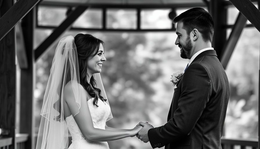 Intimate wedding ceremony during COVID with couple exchanging vows.