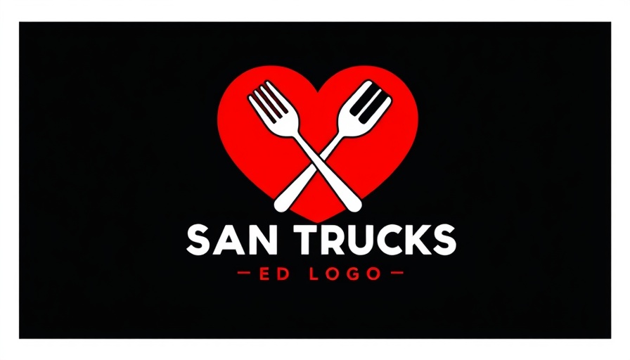 San Diego Food Trucks logo with heart and cutlery.