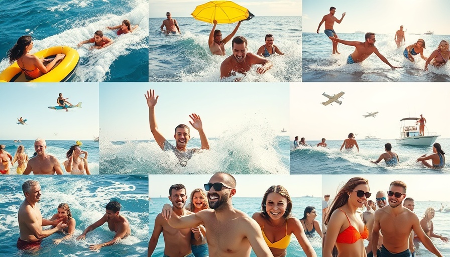 Vibrant collage of beach events; not related to auto repair in North County San Diego.