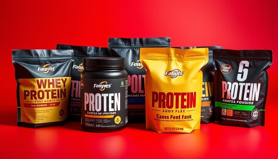 Best Protein Powders for Weight Loss displayed on bold packaging with a red background.