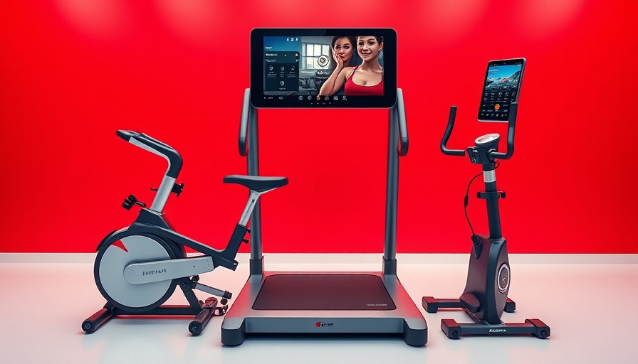 Sleek smart home gym equipment with interactive screen.