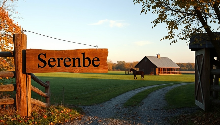 Entrance sign to Serenbe farm during peaceful weekend getaway.