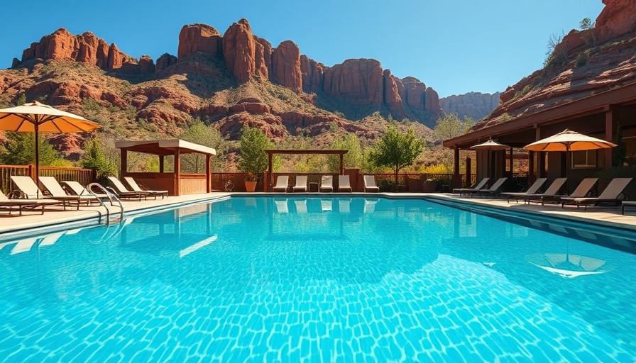 Luxurious resort pool area for a girls weekend in Sedona.