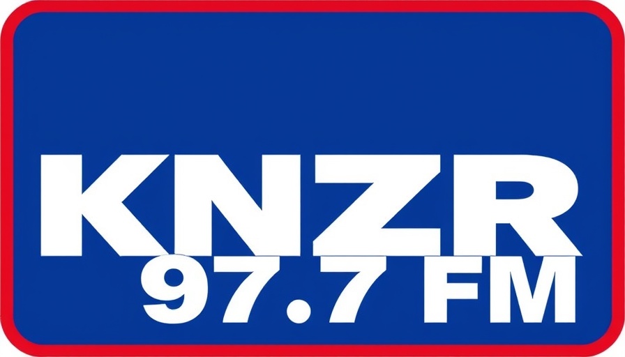 Support L.A. Wildfire Victims with radio station KNZR 97.7 FM logo.