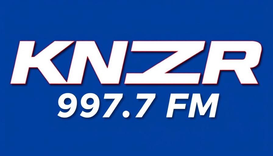 KNZR 97.7 FM logo on plain background.