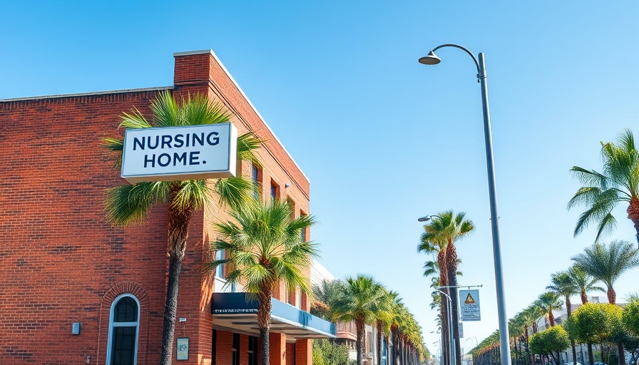 Brier Oak nursing home entrance under clear sky with license issue.