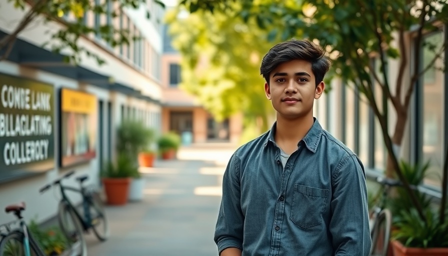 Young student on campus, Pay-It-Forward Student Loan Program.