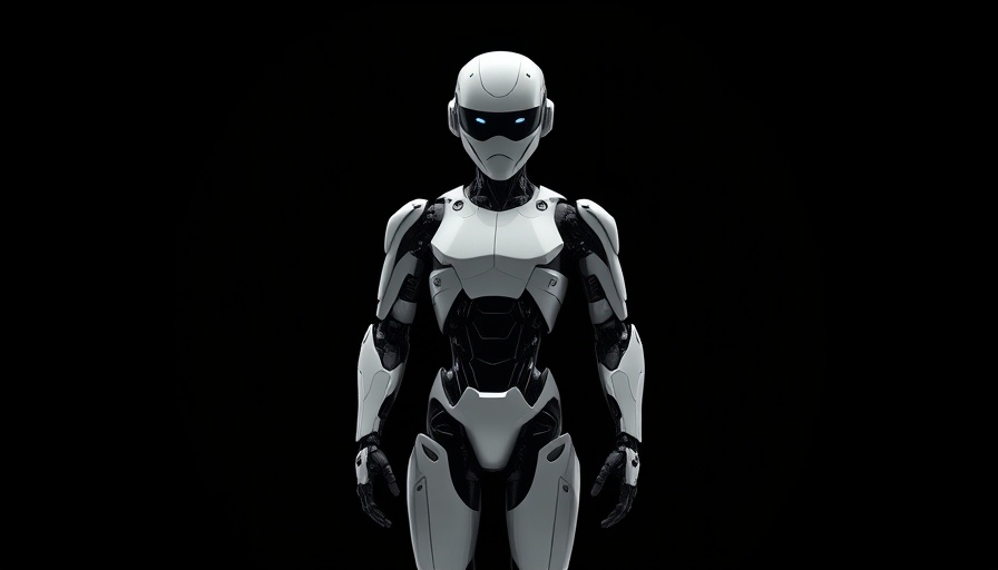 Futuristic humanoid robot against a dark background, relating to Tesla trade secrets lawsuit.