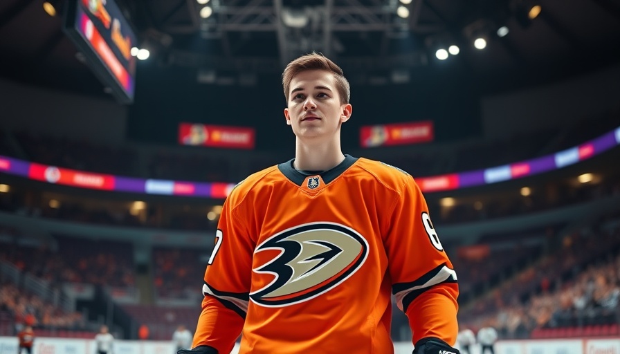 Ducks sign Lucas Pettersson; hockey player in Ducks jersey.