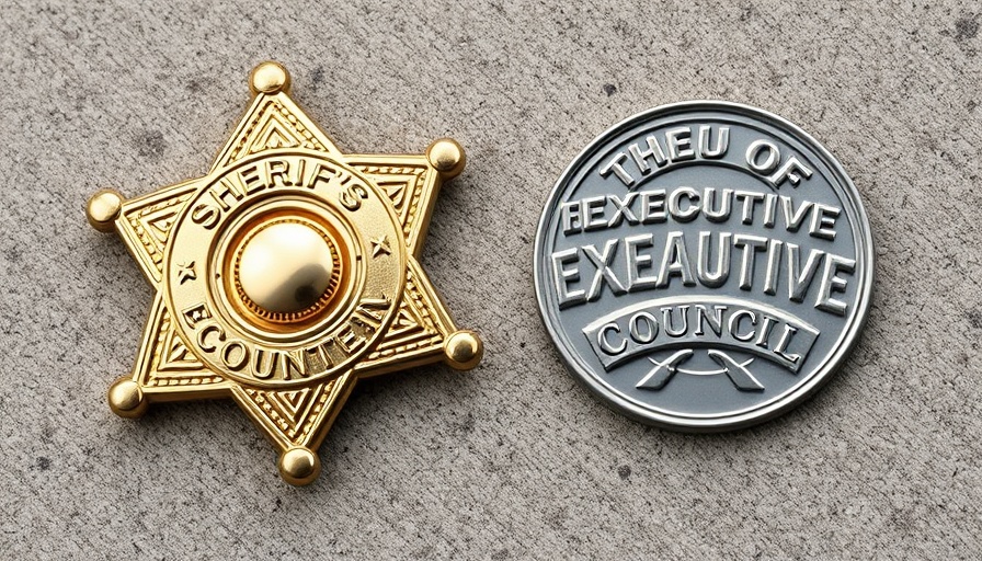 Riverside County Sheriff's badges representing law enforcement.
