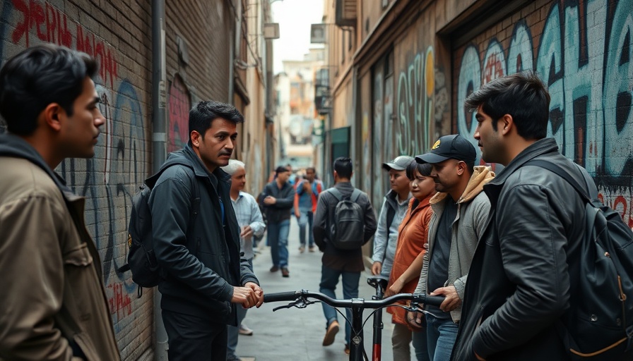 Urban scene depicting individuals in a graffiti alley, relevant to California Proposition 36 drug treatment funding.