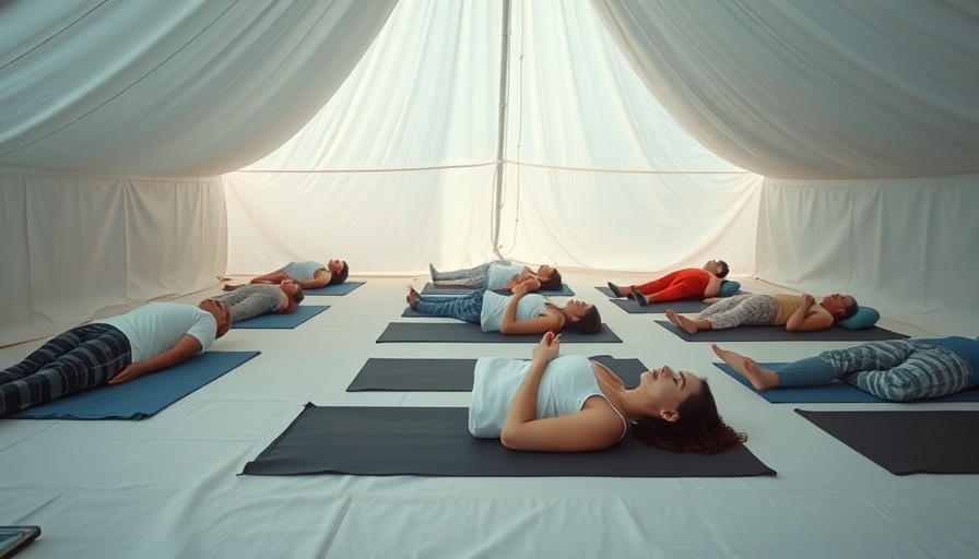 People meditating in a tent for Global Day of Unplugging