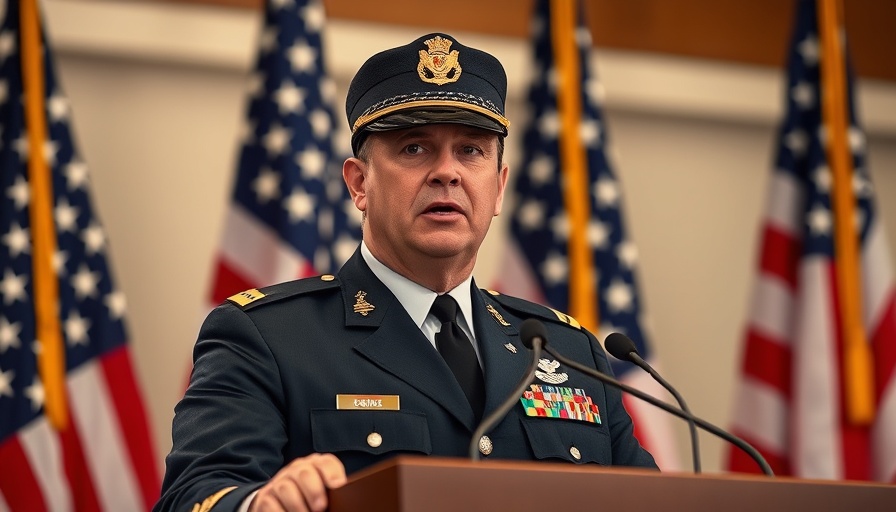 Bakersfield Border Patrol Chief discusses immigration policy at a podium.