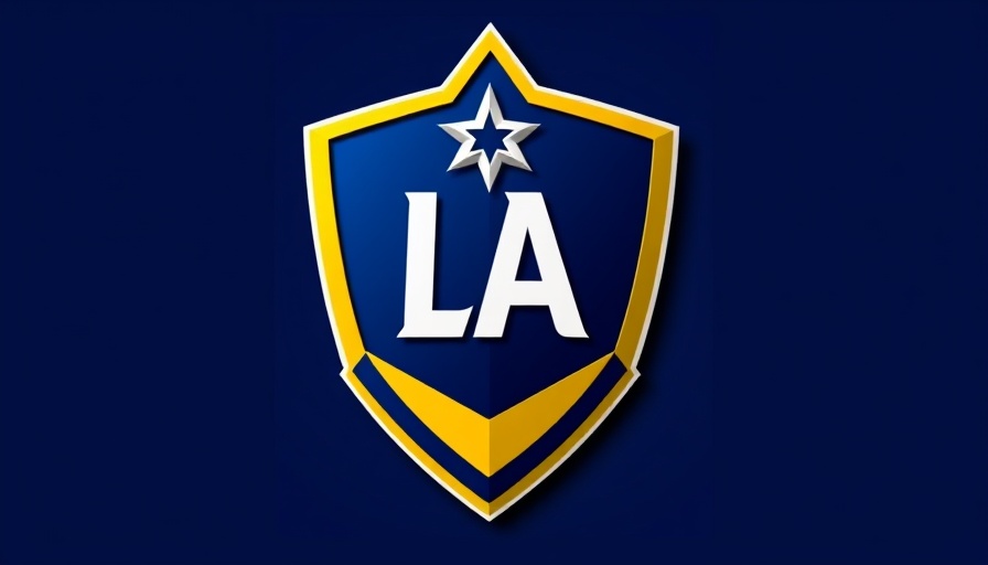 LA Galaxy emblem on a blue background with starburst