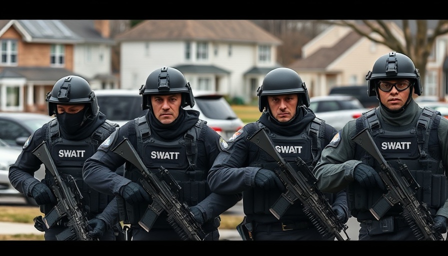 Security forces respond to a suburban area addressing political violence in Minnesota.