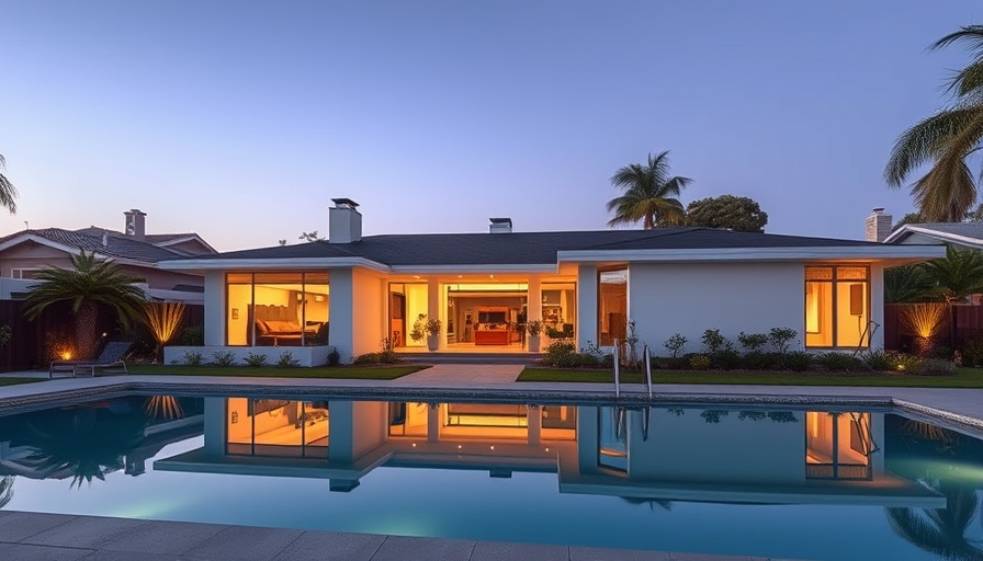 San Diego real estate property - modern one-story home with pool