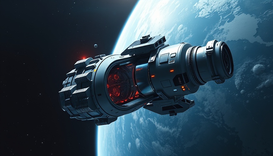 Futuristic facility with biocomposites in low-earth orbit.