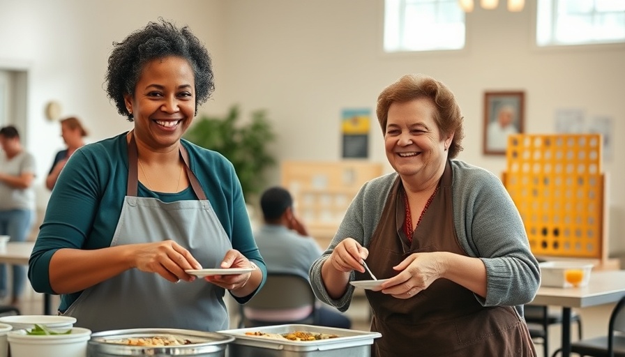 Volunteers serve free meals for kids in Akron community center.