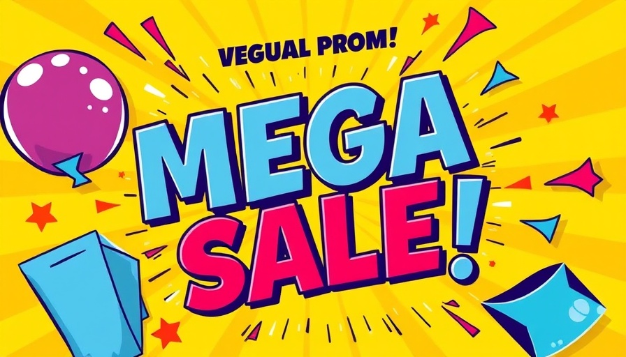 Vibrant yellow Year-End Mega Sale Akron poster.
