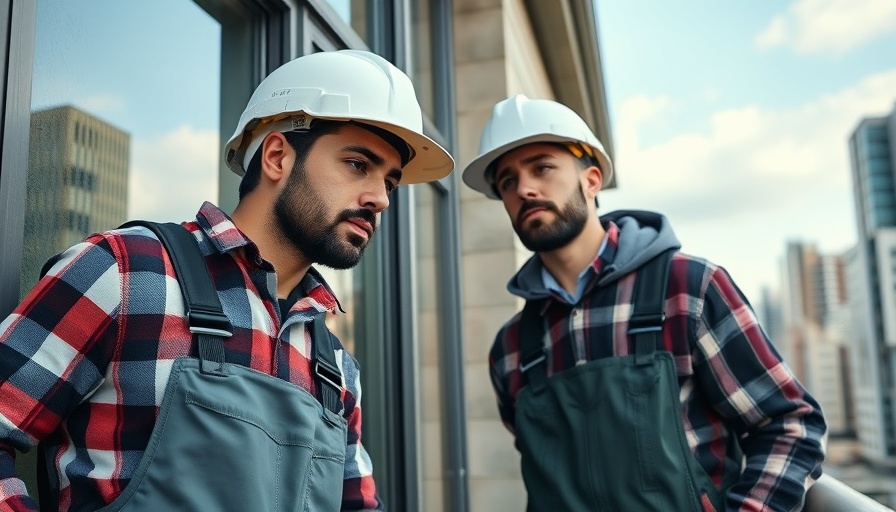 Facade contractors maintaining a building facade, showcasing their importance.