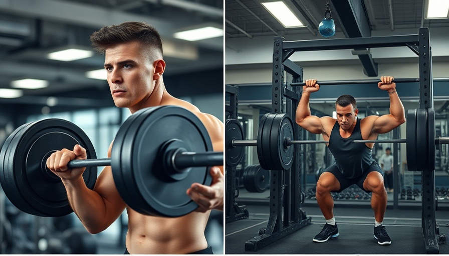Conner Curnick injury recovery squat in a modern gym setting.
