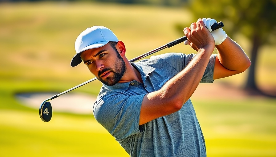 Golfer demonstrating upper body mobility drills on course.