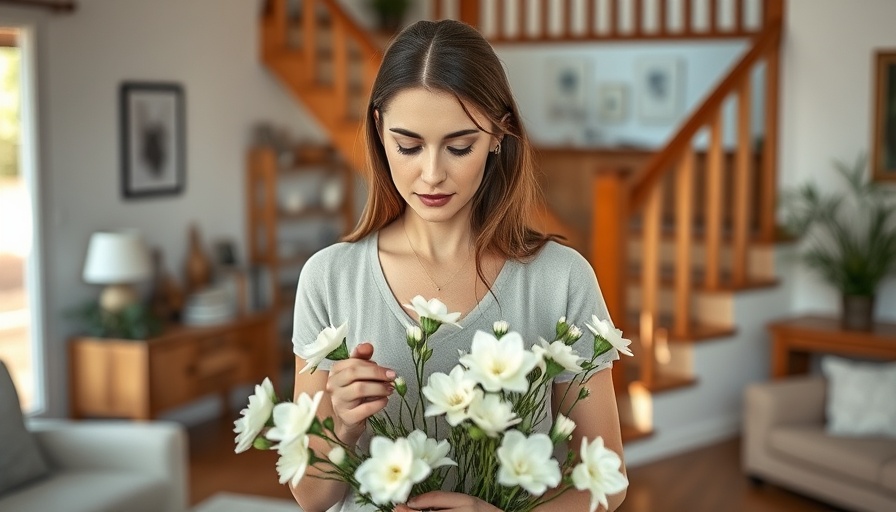 Woman arranging flowers to overcome creative burnout in home projects.
