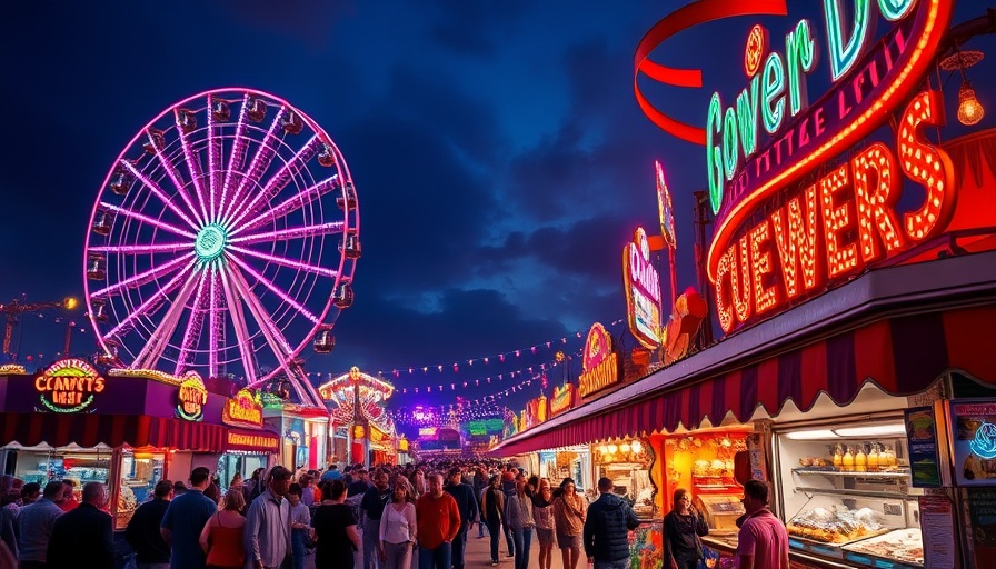Fun things to do in San Diego: vibrant carnival scene with Ferris wheel.