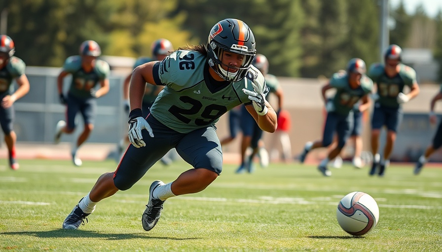 Oronde Gadsden II NFL Performance athlete in training on sunny field.