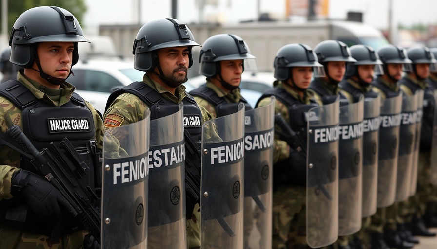 Trump National Guard deployment with soldiers in riot gear