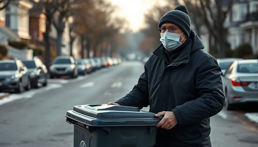 Man pulling garbage bin in San Diego street, linked to trash fee discussion.
