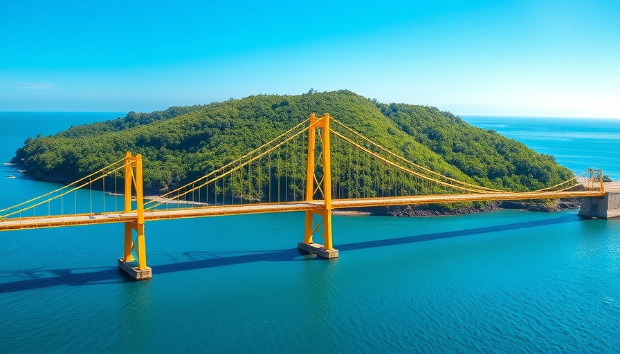 Nusa Lembongan day trip featuring vibrant yellow bridge over turquoise water.