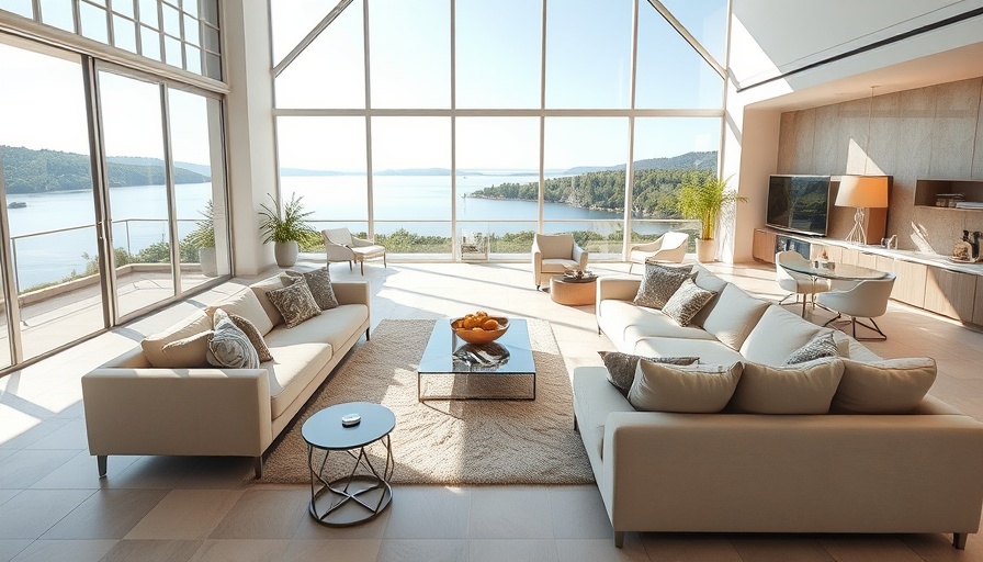 Luxurious lakefront living room from DAHLIN Gold Nugget Awards.